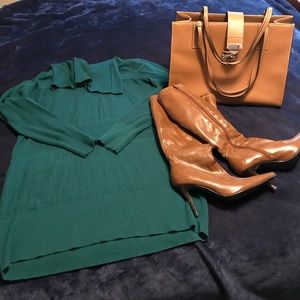 Green sweater dress from The Limited